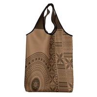 Fakaalofa Lahi Atu Niue Grocery Bag Vintage Hiapo Pattern Brown Version LT14 - Polynesian Pride