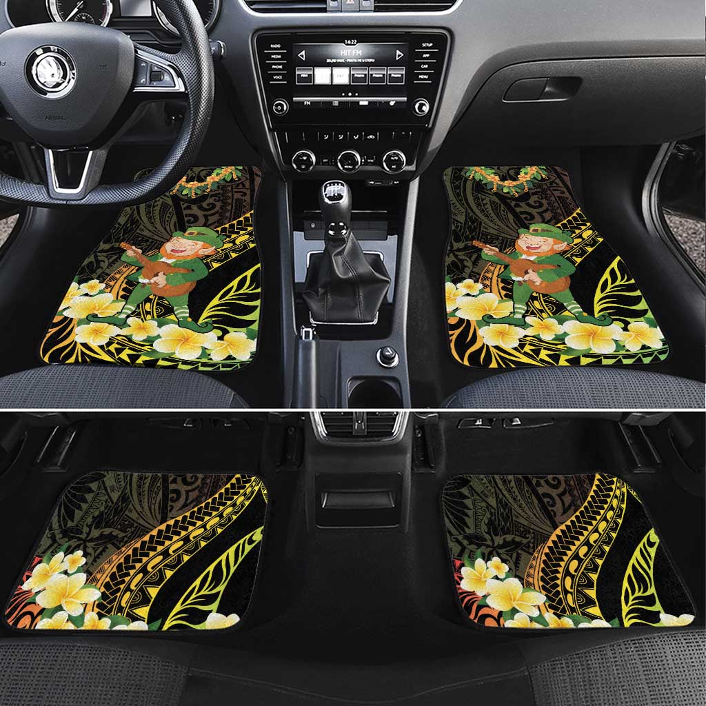 Hawaii Saint Patrick's Day Car Mats Ukulele Leprechaun Hau'Oli Maoli Oe!