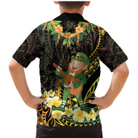 Hawaii Saint Patrick's Day Family Matching Mermaid Dress and Hawaiian Shirt Ukulele Leprechaun Hau'Oli Maoli Oe!