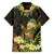 Hawaii Saint Patrick's Day Family Matching Off Shoulder Short Dress and Hawaiian Shirt Ukulele Leprechaun Hau'Oli Maoli Oe!