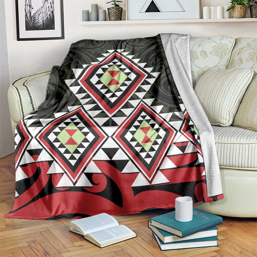 Kia Ora Aotearoa Blanket 2025 Pasifika Maori Taniko Motifs LT14 Black - Polynesian Pride