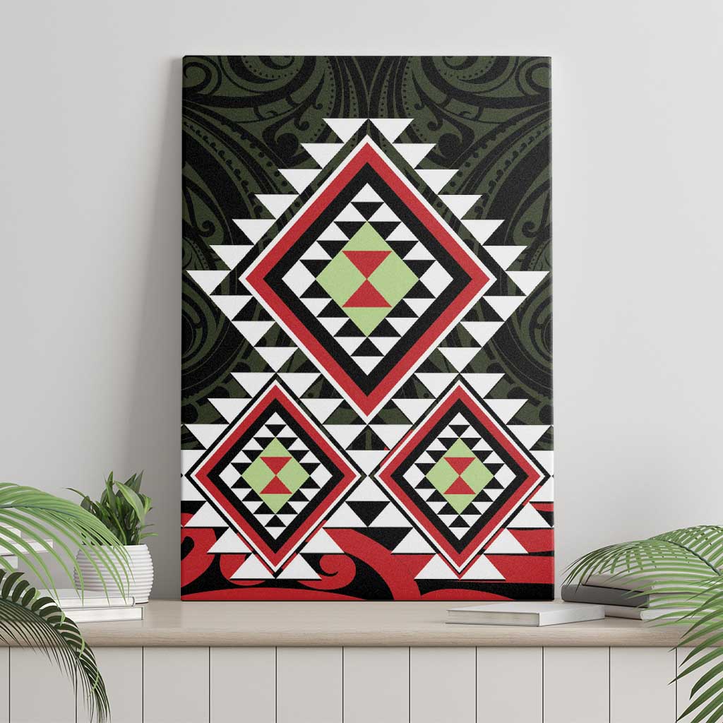Kia Ora Aotearoa Canvas Wall Art 2025 Pasifika Maori Taniko Motifs LT14 - Polynesian Pride