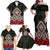 Kia Ora Aotearoa Family Matching Off Shoulder Maxi Dress and Hawaiian Shirt 2025 Pasifika Maori Taniko Motifs