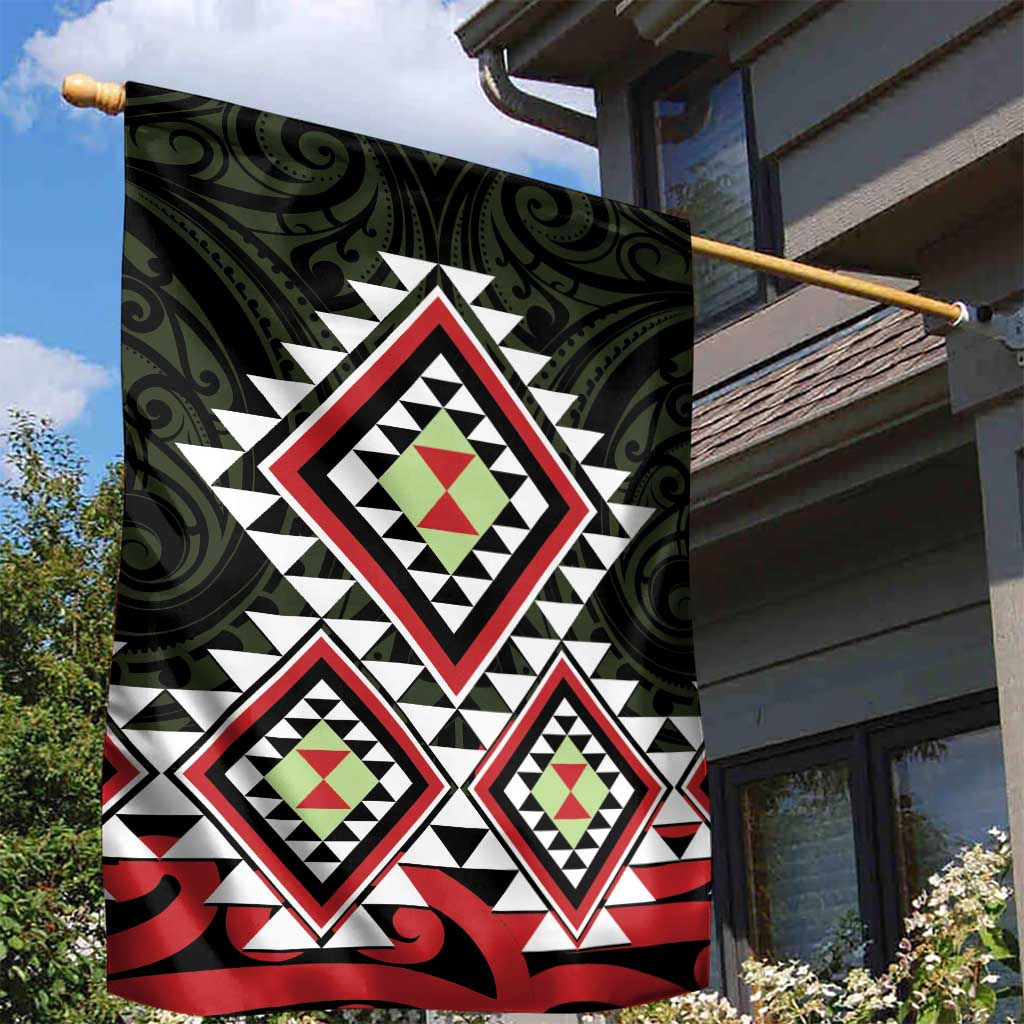 Kia Ora Aotearoa Garden Flag 2025 Pasifika Maori Taniko Motifs LT14 - Polynesian Pride