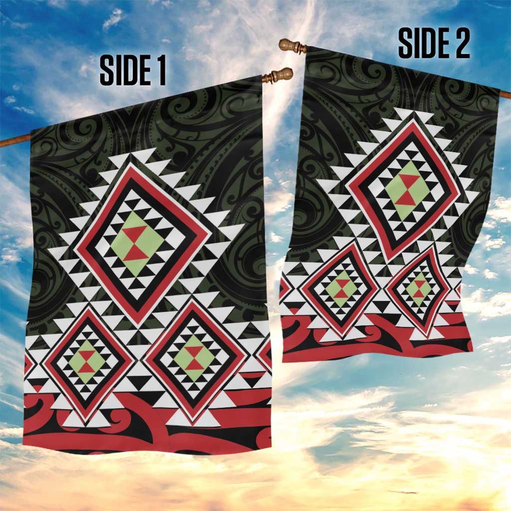 Kia Ora Aotearoa Garden Flag 2025 Pasifika Maori Taniko Motifs LT14 - Polynesian Pride