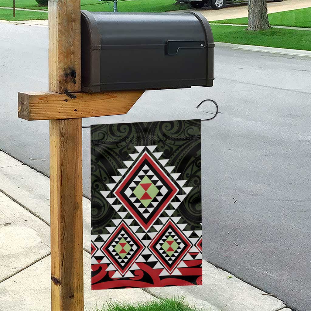 Kia Ora Aotearoa Garden Flag 2025 Pasifika Maori Taniko Motifs LT14 - Polynesian Pride