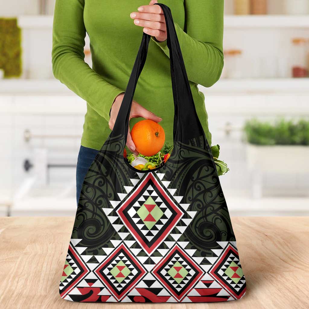 Kia Ora Aotearoa Grocery Bag 2025 Pasifika Maori Taniko Motifs LT14 - Polynesian Pride