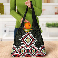 Kia Ora Aotearoa Grocery Bag 2025 Pasifika Maori Taniko Motifs LT14 - Polynesian Pride