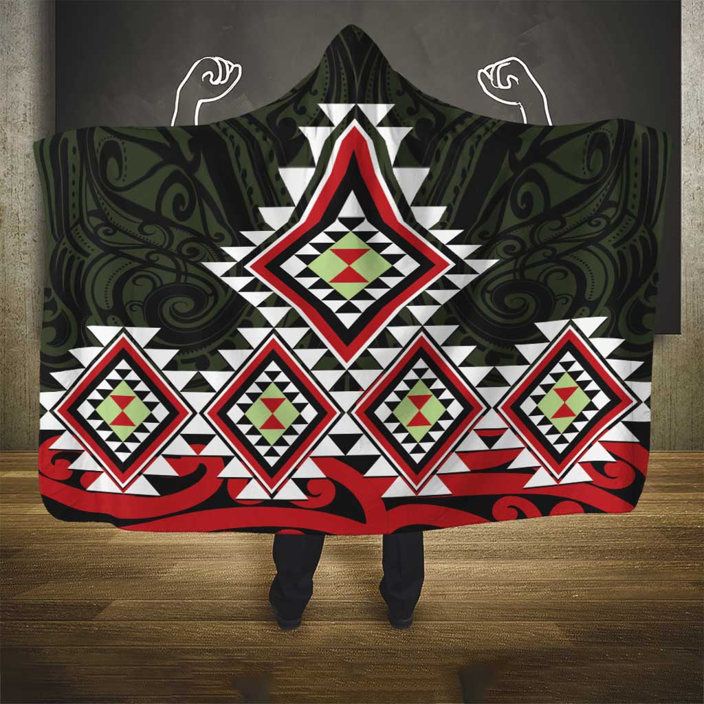 Kia Ora Aotearoa Hooded Blanket 2025 Pasifika Maori Taniko Motifs LT14 - Polynesian Pride