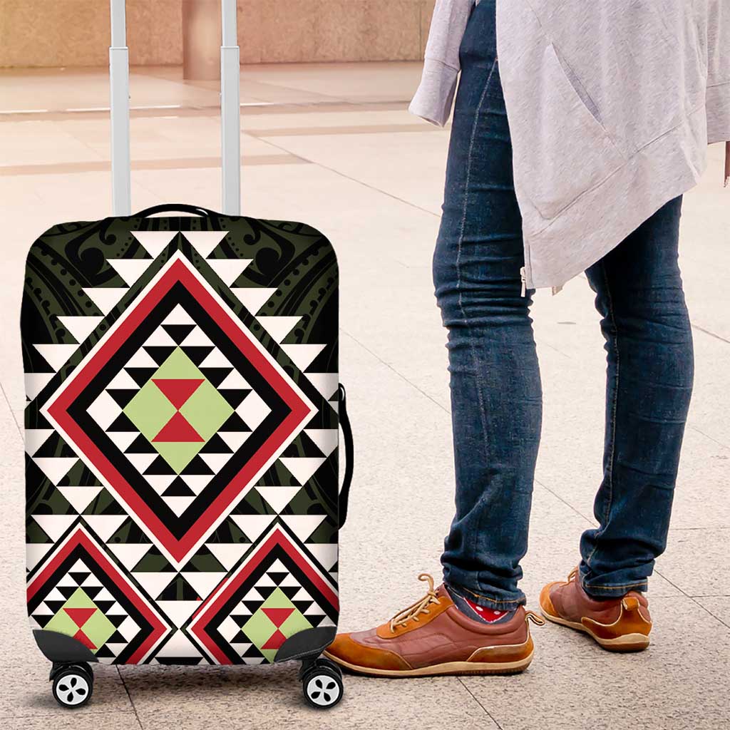 Kia Ora Aotearoa Luggage Cover 2025 Pasifika Maori Taniko Motifs