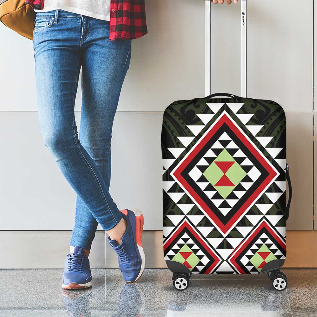 Kia Ora Aotearoa Luggage Cover 2025 Pasifika Maori Taniko Motifs