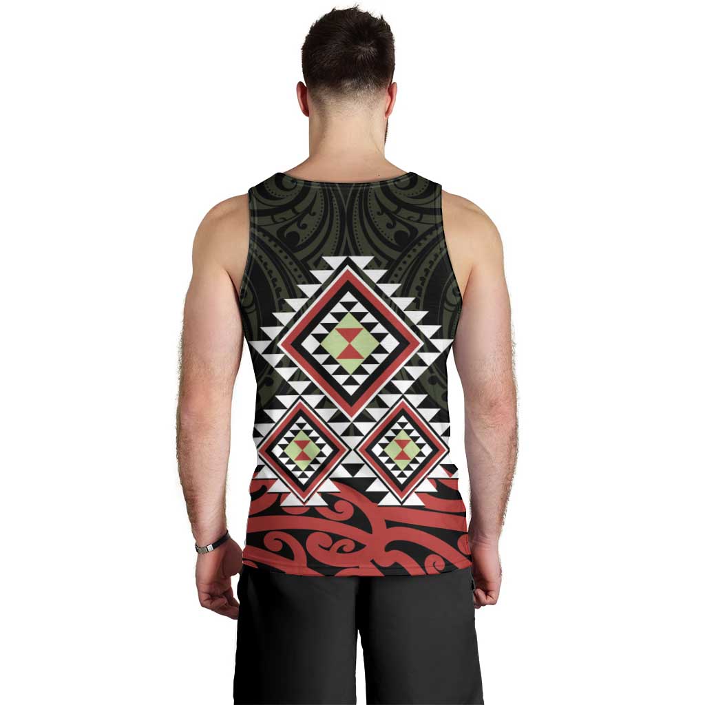 Kia Ora Aotearoa Men Tank Top 2025 Pasifika Maori Taniko Motifs LT14 - Polynesian Pride