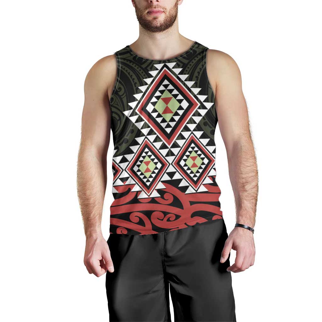 Kia Ora Aotearoa Men Tank Top 2025 Pasifika Maori Taniko Motifs LT14 - Polynesian Pride