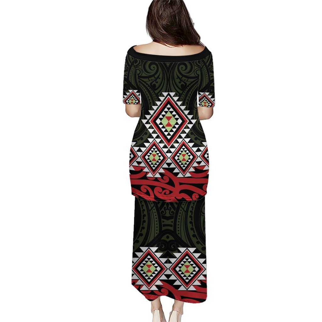 Kia Ora Aotearoa Puletasi 2025 Pasifika Maori Taniko Motifs LT14 - Polynesian Pride