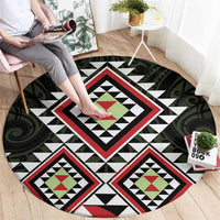 Kia Ora Aotearoa Round Carpet 2025 Pasifika Maori Taniko Motifs