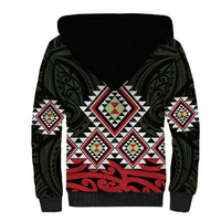 Kia Ora Aotearoa Sherpa Hoodie 2025 Pasifika Maori Taniko Motifs LT14 - Polynesian Pride