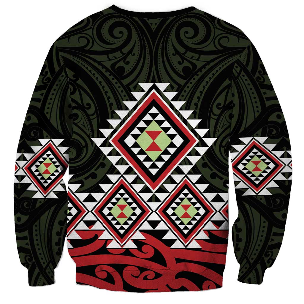 Kia Ora Aotearoa Sweatshirt 2025 Pasifika Maori Taniko Motifs LT14 - Polynesian Pride