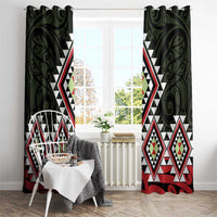 Kia Ora Aotearoa Window Curtain 2025 Pasifika Maori Taniko Motifs LT14 - Polynesian Pride