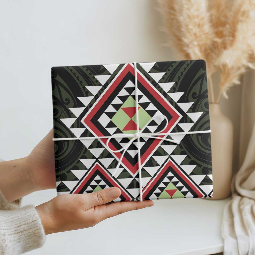 Kia Ora Aotearoa Wrapping Paper 2025 Pasifika Maori Taniko Motifs - Polynesian Pride