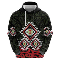 Kia Ora Aotearoa Zip Hoodie 2025 Pasifika Maori Taniko Motifs