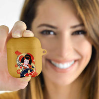 Japanese Geisha Koi Fish AirPods Case Cherry Blossoms Yellow Seigaiha Pattern LT14 - Polynesian Pride
