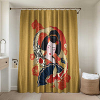 Japanese Geisha Koi Fish Bathroom Set Cherry Blossoms Yellow Seigaiha Pattern - Polynesian Pride