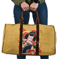 Japanese Geisha Koi Fish Travel Bag Cherry Blossoms Yellow Seigaiha Pattern LT14 Yellow - Polynesian Pride
