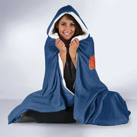 Japanese Geisha Koi Fish Hooded Blanket Cherry Blossoms Blue Seigaiha Pattern LT14 - Polynesian Pride