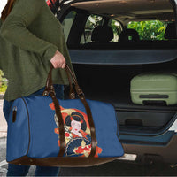 Japanese Geisha Koi Fish Travel Bag Cherry Blossoms Blue Seigaiha Pattern LT14 - Polynesian Pride