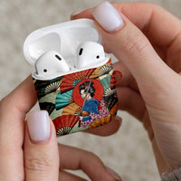 Japanese Geisha Katana AirPods Case Japan Sensu Seigaiha Pattern LT14 - Polynesian Pride