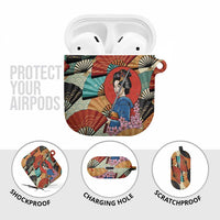 Japanese Geisha Katana AirPods Case Japan Sensu Seigaiha Pattern LT14 - Polynesian Pride