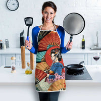 Japanese Geisha Katana Apron Japan Sensu Seigaiha Pattern LT14 - Polynesian Pride