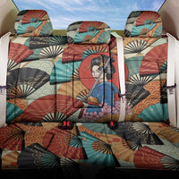 Japanese Geisha Katana Back Car Seat Cover Japan Sensu Seigaiha Pattern LT14 One Size Multicolor - Polynesian Pride
