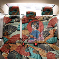 Japanese Geisha Katana Back Car Seat Cover Japan Sensu Seigaiha Pattern LT14 - Polynesian Pride