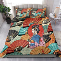 Japanese Geisha Katana Bedding Set Japan Sensu Seigaiha Pattern LT14 - Polynesian Pride
