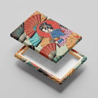 Japanese Geisha Katana Canvas Wall Art Japan Sensu Seigaiha Pattern LT14 - Polynesian Pride