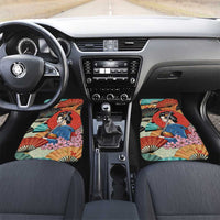 Japanese Geisha Katana Car Mats Japan Sensu Seigaiha Pattern LT14 Set 2pcs - Front Multicolor - Polynesian Pride