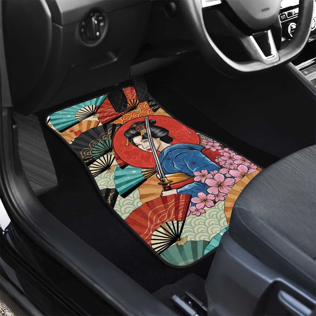 Japanese Geisha Katana Car Mats Japan Sensu Seigaiha Pattern LT14 - Polynesian Pride