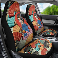 Japanese Geisha Katana Car Seat Cover Japan Sensu Seigaiha Pattern LT14 - Polynesian Pride
