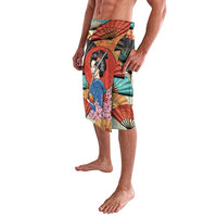 Japanese Geisha Katana Lavalava Japan Sensu Seigaiha Pattern LT14 - Polynesian Pride