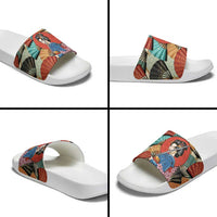 Japanese Geisha Katana Slide Sandals Japan Sensu Seigaiha Pattern LT14 - Polynesian Pride