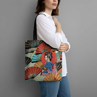 Japanese Geisha Katana Tote Bag Japan Sensu Seigaiha Pattern LT14 - Polynesian Pride