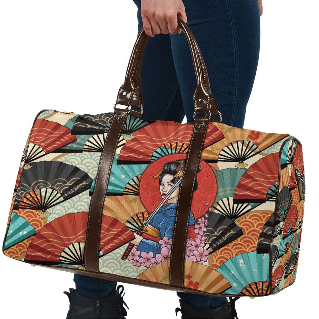 Japanese Geisha Katana Travel Bag Japan Sensu Seigaiha Pattern LT14 - Polynesian Pride