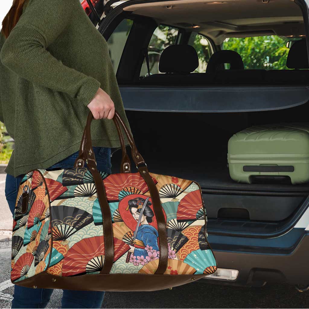Japanese Geisha Katana Travel Bag Japan Sensu Seigaiha Pattern LT14 - Polynesian Pride