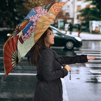 Japanese Geisha Katana Umbrella Japan Sensu Seigaiha Pattern LT14 - Polynesian Pride