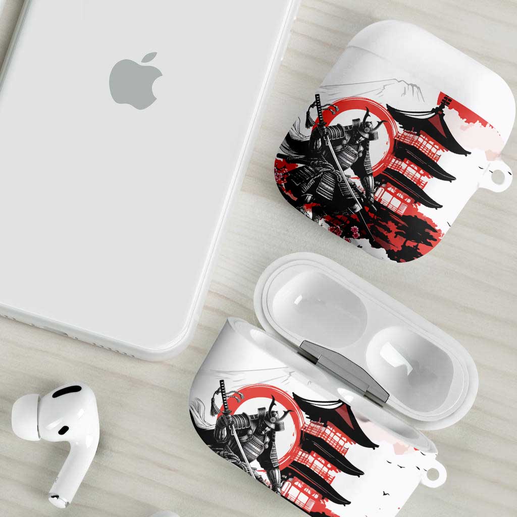 Japanese Samurai Warrior Enso AirPods Case Japan Pagoda Sakura Watercolor LT14 - Polynesian Pride