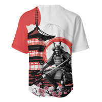 Japanese Samurai Warrior Enso Baseball Jersey Japan Pagoda Sakura Watercolor LT14 - Polynesian Pride