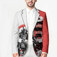Japanese Samurai Warrior Enso Blazer Japan Pagoda Sakura Watercolor LT14 - Polynesian Pride