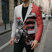 Japanese Samurai Warrior Enso Blazer Japan Pagoda Sakura Watercolor LT14 - Polynesian Pride