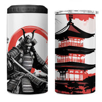 Japanese Samurai Warrior Enso 4 in 1 Can Cooler Tumbler Japan Pagoda Sakura Watercolor LT14 One Size: 16 oz White - Polynesian Pride